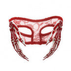 Bathory Lace Halloween Masquerade Mask with Sculpted Hand Detail
