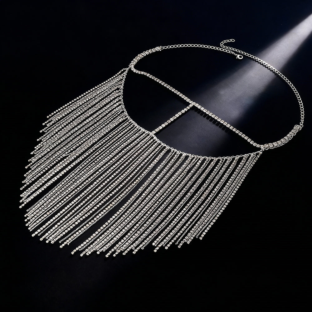 Bianca Crystal Fringe Face Veil Headpiece