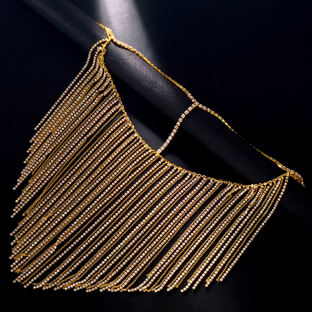 Bianca Crystal Fringe Face Veil Headpiece