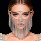 Bianca Crystal Fringe Face Veil Headpiece