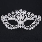 Silver Metal Rhinestone Masquerade Mask