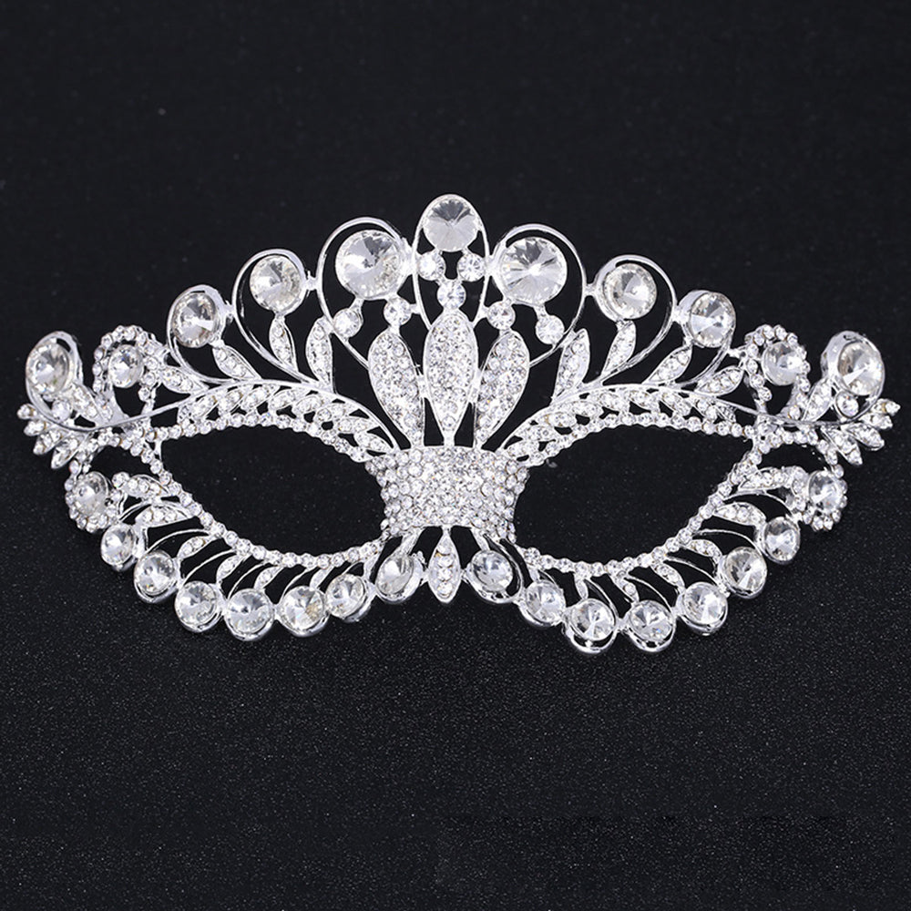 Silver Metal Rhinestone Masquerade Mask