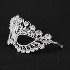 Silver Metal Rhinestone Masquerade Mask