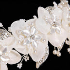 Bianca Gauze Flower & Pearl Headband