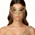Bianca Gold Rhinestone Fringe Venetian Masquerade Mask