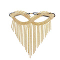Bianca Gold Scalloped Rhinestone Fringe Venetian Masquerade Mask