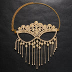 Bianca Gold Rhinestone Fringe Masquerade Mask