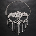 Bianca Gold Rhinestone Fringe Masquerade Mask