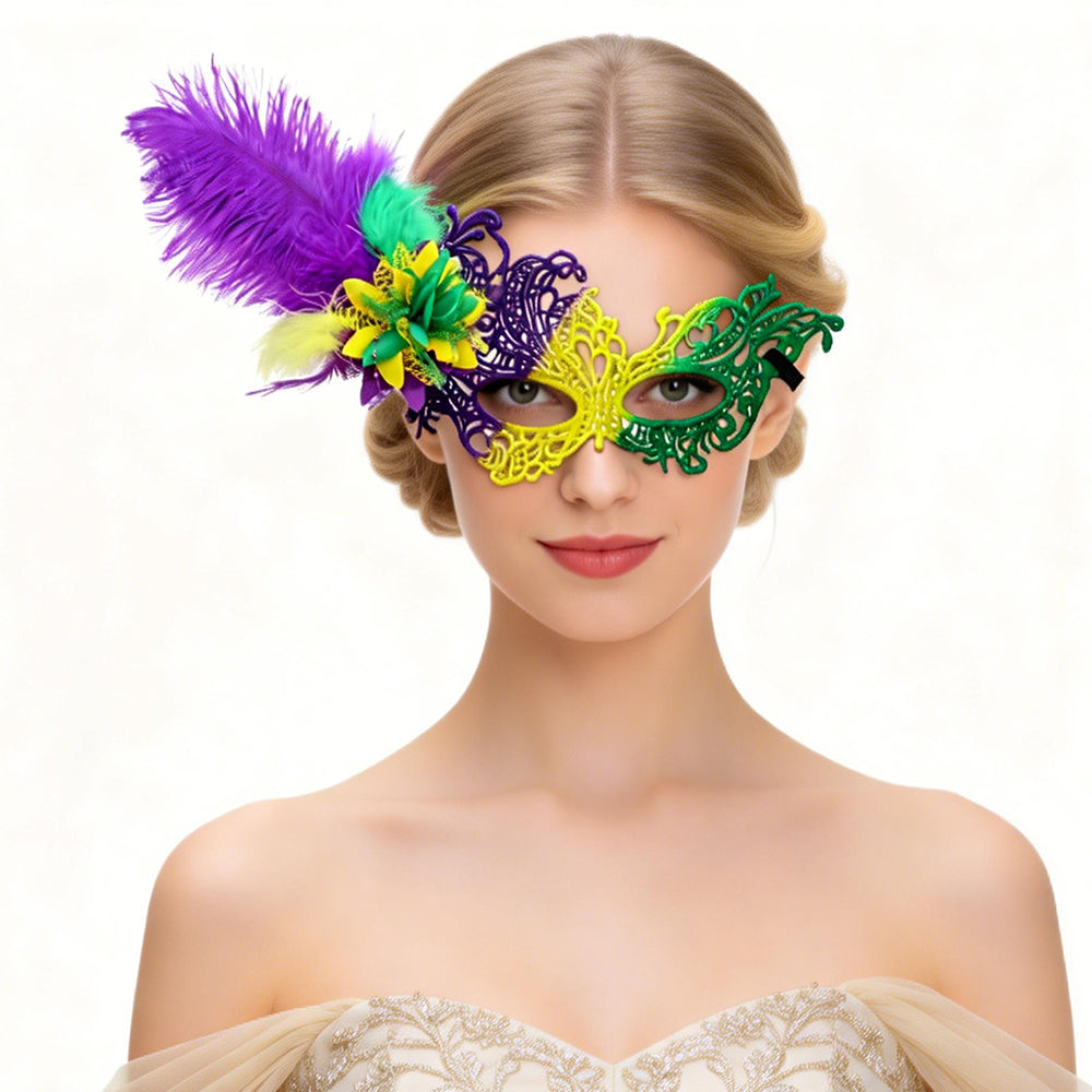 Giulia colorful  Feather  Masquerade Mask