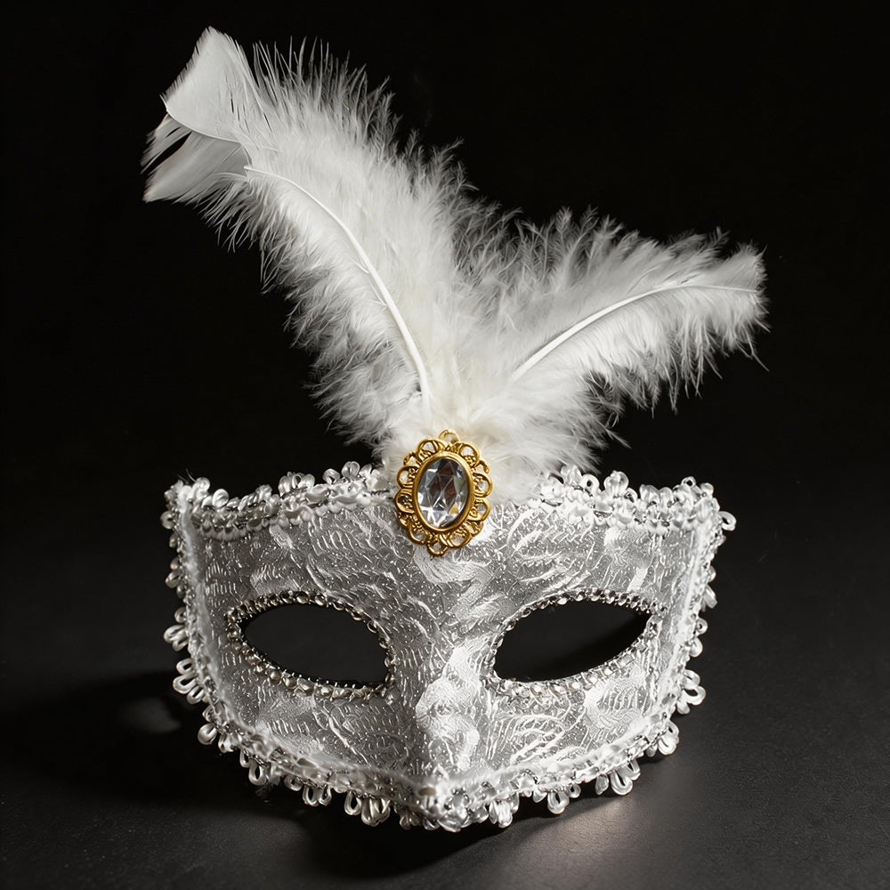 Giulia Ivory Lace  Venetian Masquerade Mask