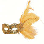 Giulia Sequined Feather Half-Face Masquerade Mask