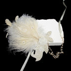 Giulia White Feather Rhinestone Hair Accessory