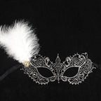 Giulia Feather Lace Masquerade Mask – Rainbow Style
