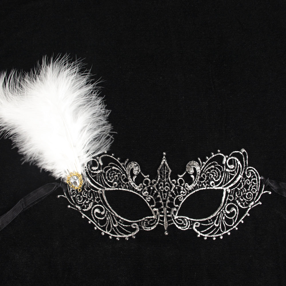 Giulia Feather Lace Masquerade Mask – Rainbow Style