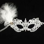Giulia Feather Lace Masquerade Mask – Rainbow Style