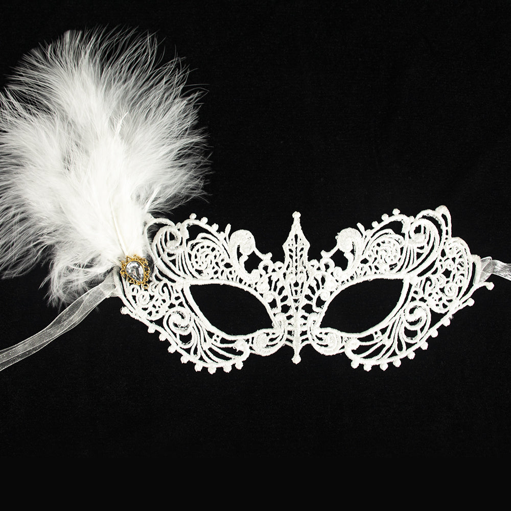 Giulia Feather Lace Masquerade Mask – Rainbow Style