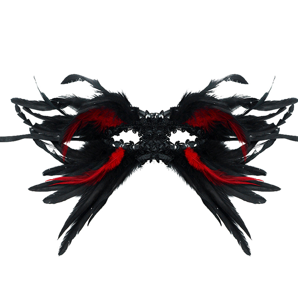 Giulia Raven Feather Eye Masquerade Mask