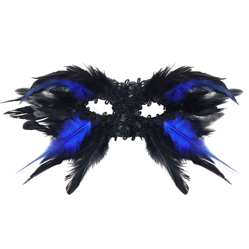 Giulia Raven Feather Eye Masquerade Mask