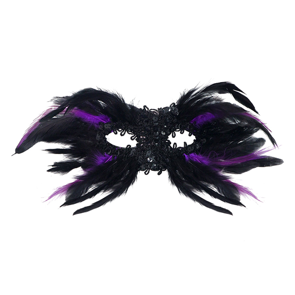 Giulia Raven Feather Eye Masquerade Mask