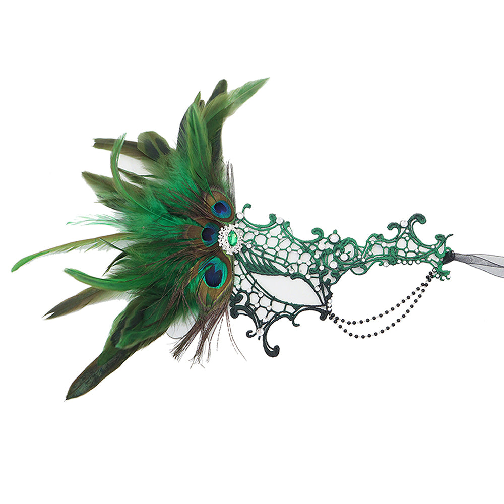Giulia Ceremonial Feather Lace Masquerade Mask