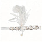 Giulia Vintage Feather Rhinestone Headband
