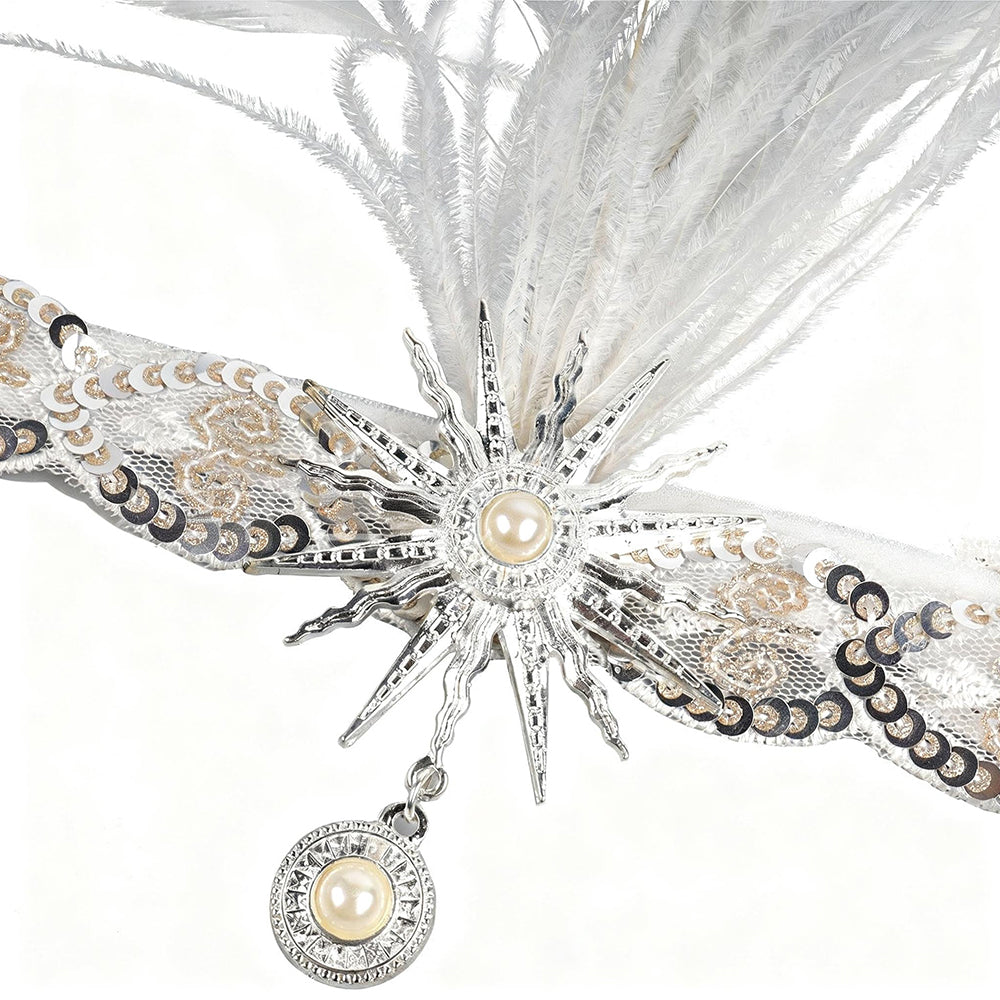 Giulia Vintage Feather Rhinestone Headband