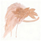 Giulia Asymmetrical Feather Rhinestone Headband