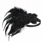 Giulia Asymmetrical Feather Rhinestone Headband