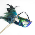 Regina Emerald Tide Sequin Feather Mask