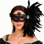 Giulia Gothic Openwork Feather Masquerade Mask