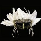 Giulia Emerald Feather Crown Venetian Masquerade Mask