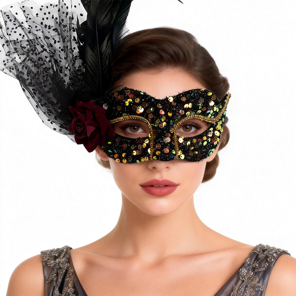 Giulia Peacock Feather  Masquerade Mask