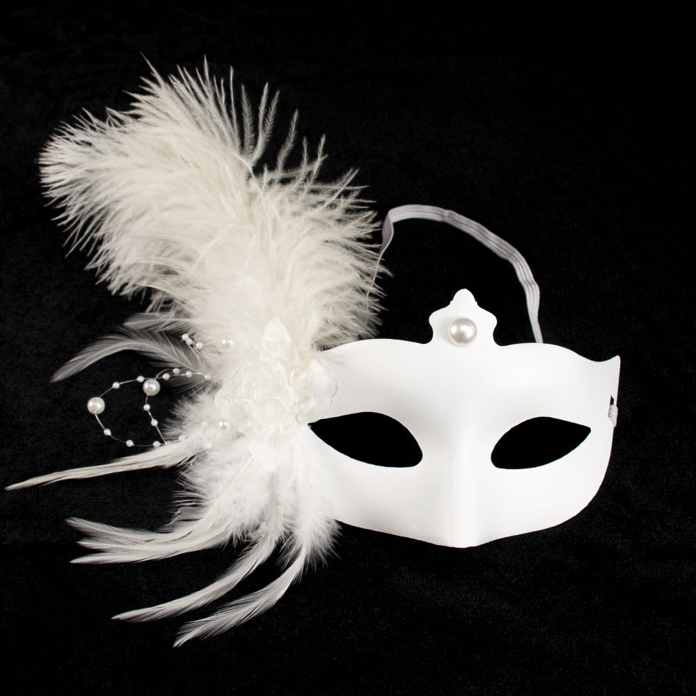 Giulia Ivory Whisper Feather Mask