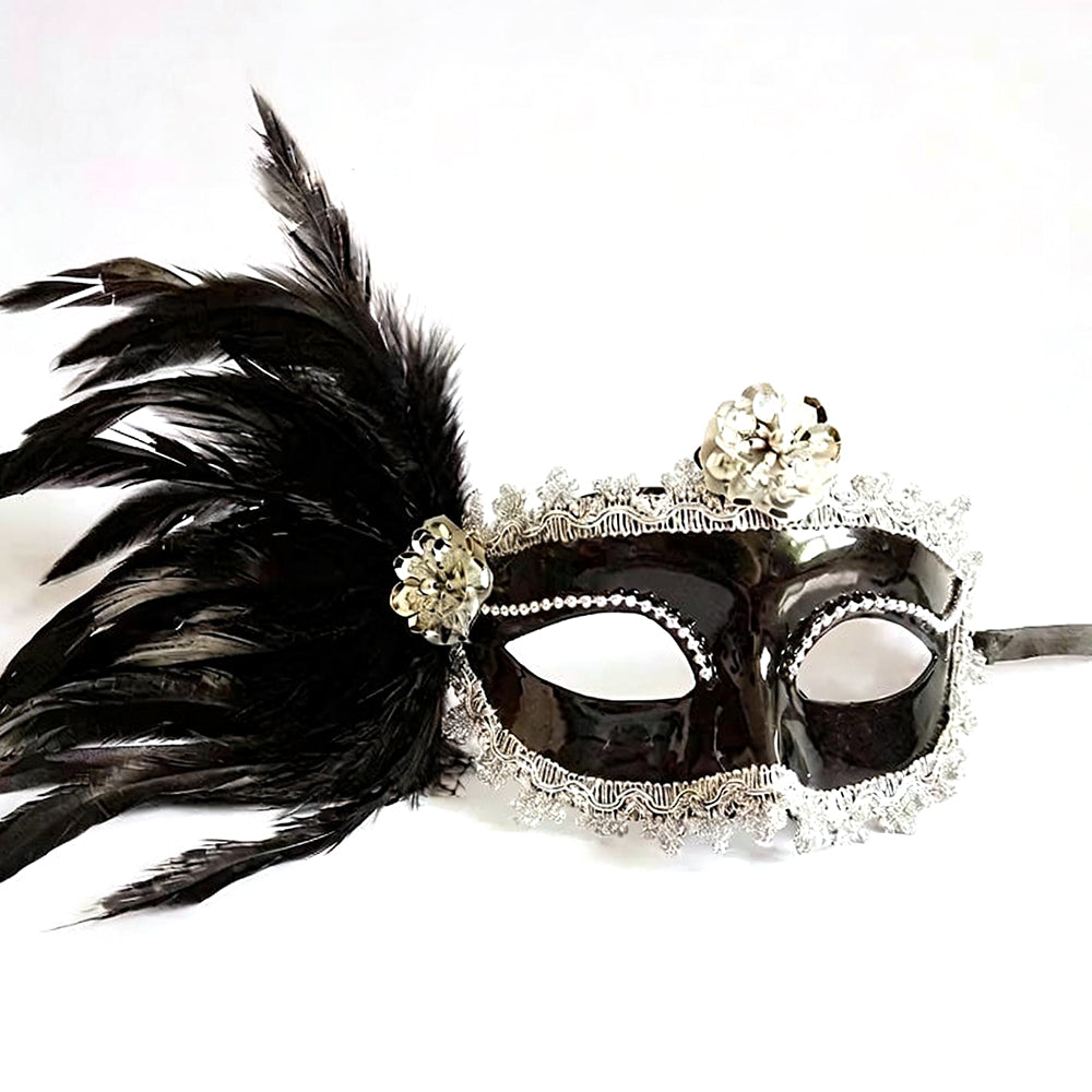 Giulia Midnight Feather Masquerade Mask