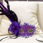 KELLY PINK Baroque Feather Mask