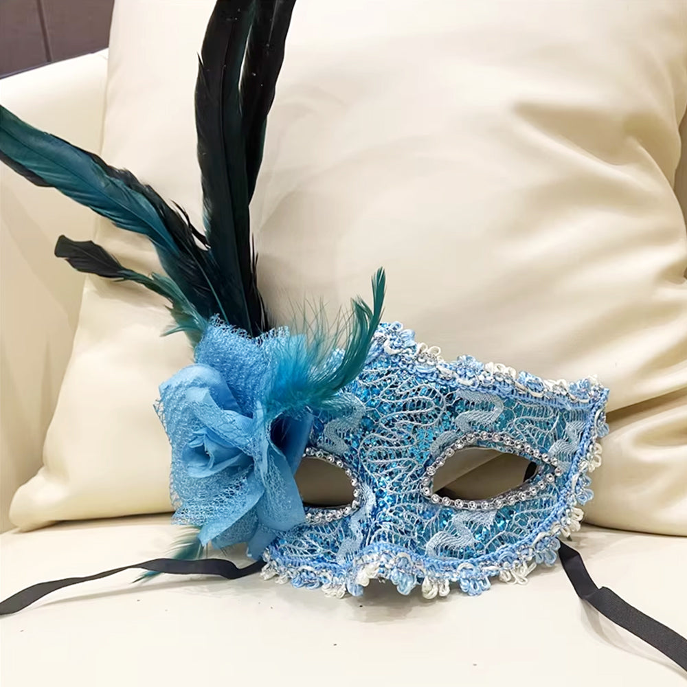 KELLY PINK Baroque Feather Mask