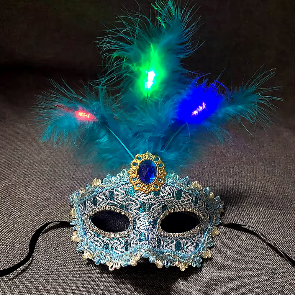 Giulia Light-Up Feather Party Mask – Party Mask