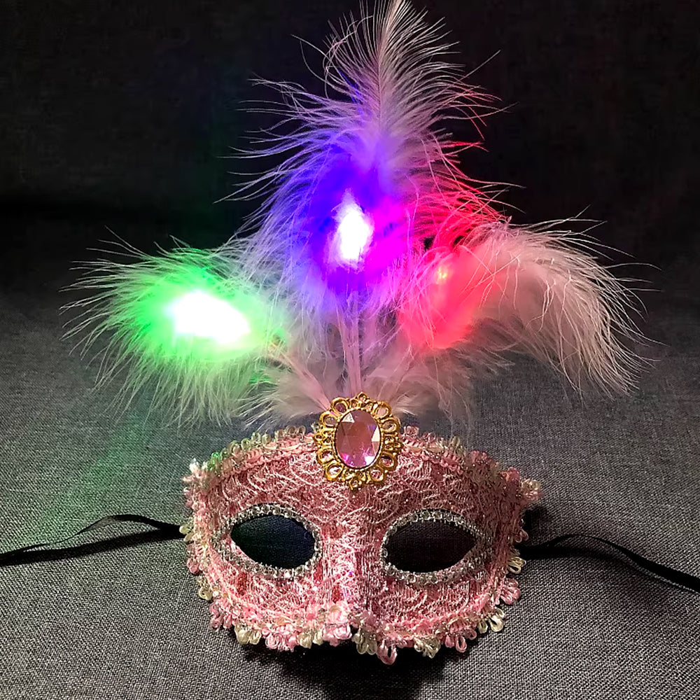 Giulia Light-Up Feather Party Mask – Party Mask