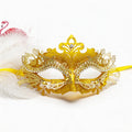 Héloïse Baroque Gold Filigree Masquerade Mask with Diamond Details