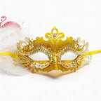 Héloïse Baroque Gold Filigree Masquerade Mask with Diamond Details