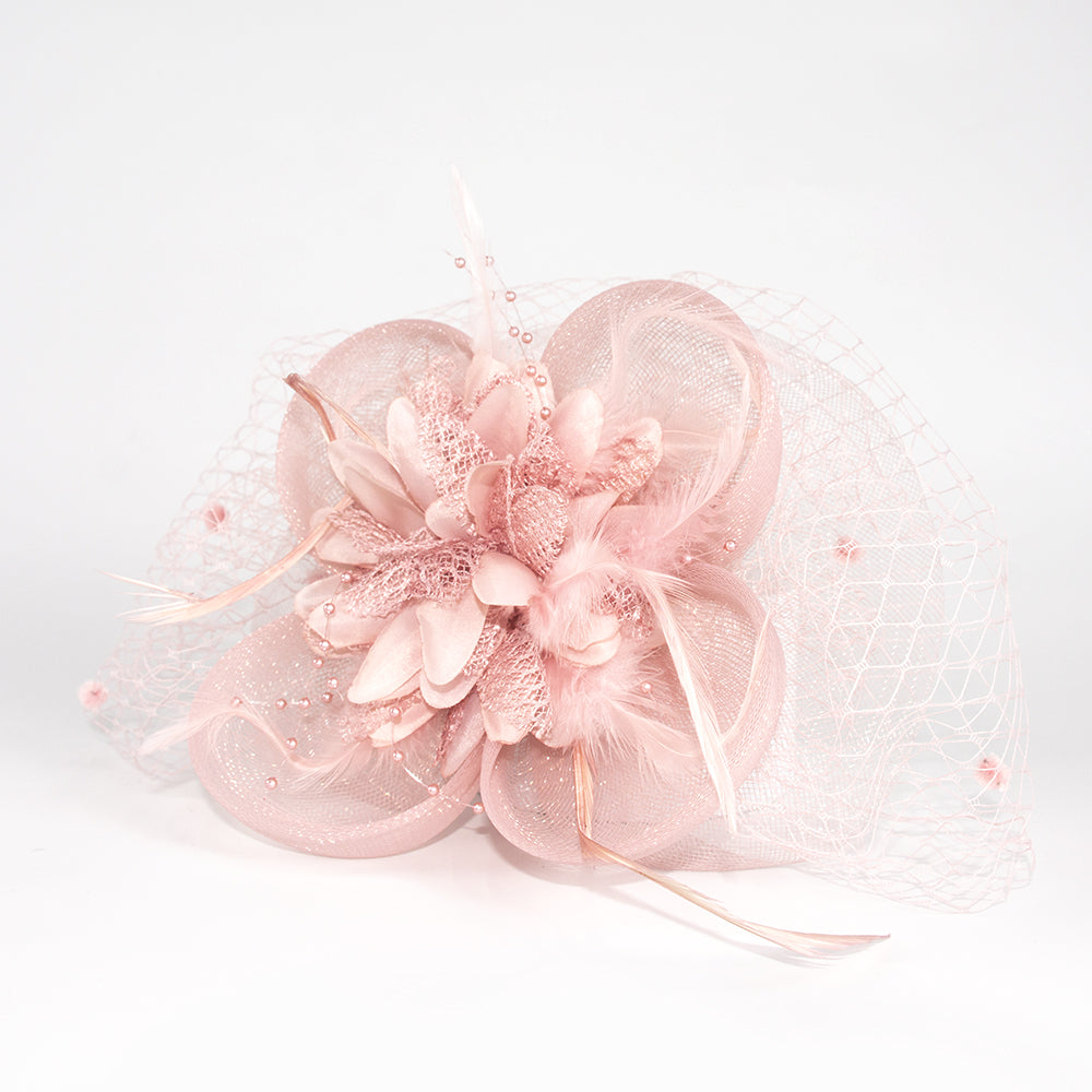 Héloïse Pink Tulle Mini Top Hat Headpiece