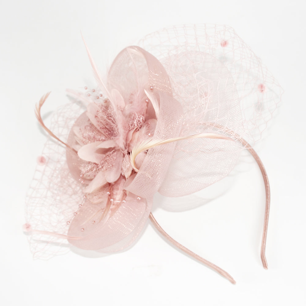 Héloïse Pink Tulle Mini Top Hat Headpiece