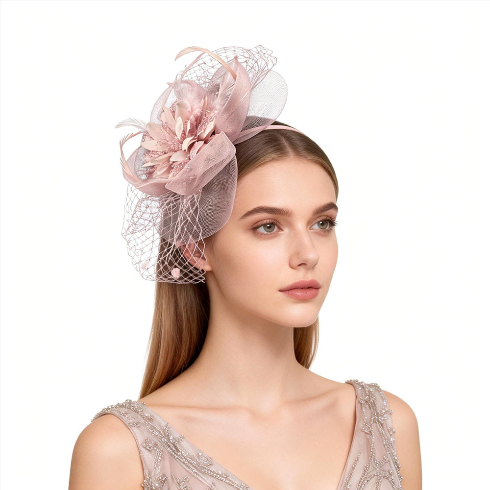 Héloïse Pink Tulle Mini Top Hat Headpiece
