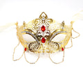 Regina Royale Venetian Masquerade Mask with Ruby Crystals