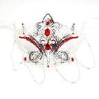 Regina Royale Venetian Masquerade Mask with Ruby Crystals