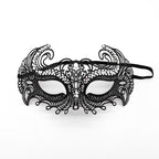 Regina Black Crystal Filigree Venetian Mask
