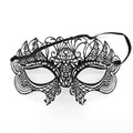 Máscara veneciana de filigrana con mariposa de diamantes de imitación negros Héloïse