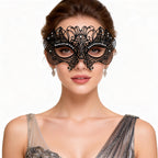 Regina Black Rhinestone Butterfly Filigree Venetian Mask