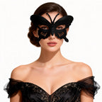 Héloïse Black Butterfly Wing Venetian Masquerade Mask