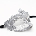 Héloïse Silver Lace Crystal Venetian Masquerade Mask